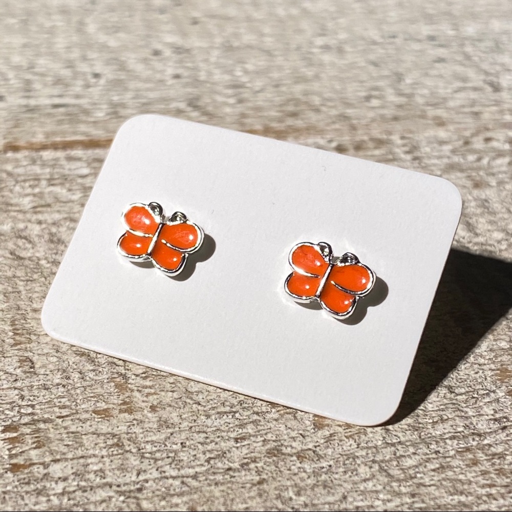 3 for $15 Butterfly Silver Studs Earrings Posts - Picture 2 of 4